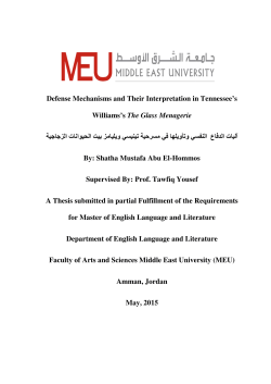 Defense Mechanism and Their Interpretation in Tennessee`s