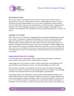 How to Read a Research Paper - Lewy Body Dementia Association