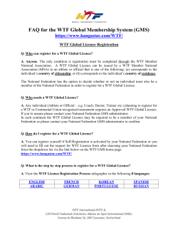 FAQ for the WTF Global Membership System
