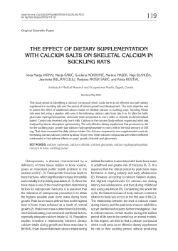 THE EFFECT OF DIETARY SUPPLEMENTATION WITH CALCIUM