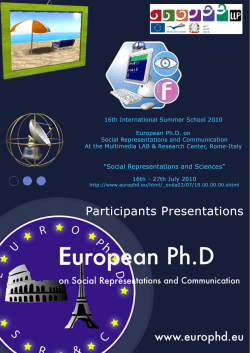 emilia pascal - European Doctorate on Social Representations and