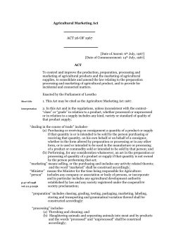 Agricultural Marketing Act 26 of 1967
