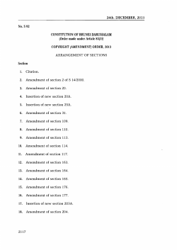 Copyright (Amendment) Order, 2013