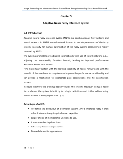 Chapter 5 Adaptive Neuro Fuzzy Inference System 5.1 Introduction