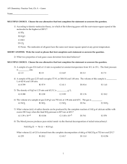 AP Chemistry: Practice Test, Ch. 5.