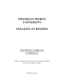 Student Code of Conduct - Franklin Pierce University