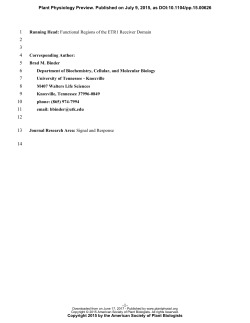 Identification of Regions in the Receiver Domain of the ETHYLENE