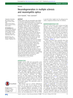 Neurodegeneration in multiple sclerosis and neuromyelitis