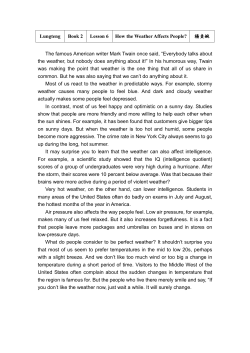 Lungteng Book 2 Lesson 6 How the Weather Affects People? 楊貞婉