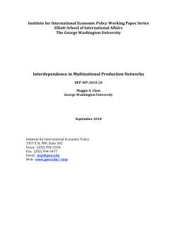 Interdependence in Multinational Production Networks