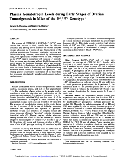 Plasma Gonadotropin Levels during Early Stages of Ovarian
