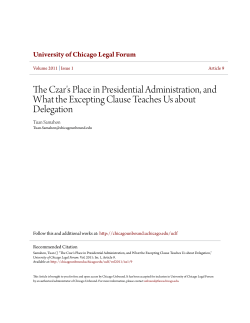 The Czar`s Place in Presidential Administration