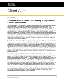 February 27, 2017 Southern District of Florida Takes a Swing at