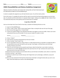 USDA ChooseMyPlate and Dietary Guidelines Assignment
