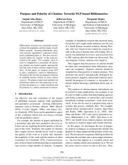 Purpose and Polarity of Citation: Towards NLP-based