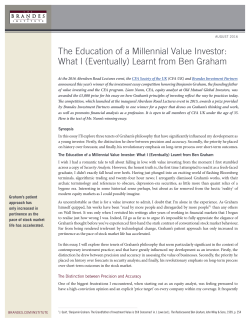The Education of a Millennial Value Investor