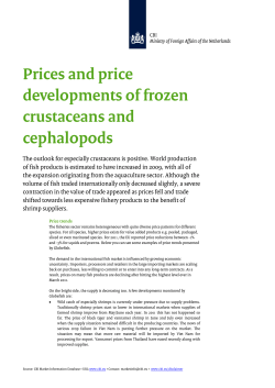Prices and price developments frozen crustaceans and cephalopods