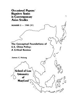 The Conceptual Foundations of U.S. China Policy: a Critical Review