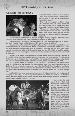 2013 Cowboy of the Year GERALD Hoover HAYS