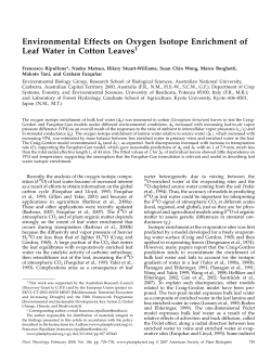 Environmental Effects on Oxygen Isotope Enrichment of Leaf Water