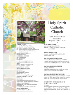 April 30, 2017 - Holy Spirit Catholic Church