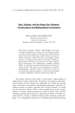 Sets, Subsets, and the Empty Set: Students` Constructions and