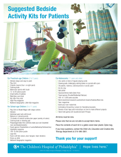 Suggested Bedside Activity Kits for Patients | Children`s Hospital of