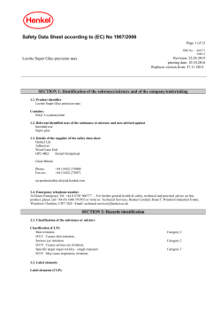 Safety Data Sheet according to (EC) No 1907/2006