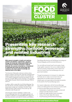 Presenting key research strengths for food, beverage and related