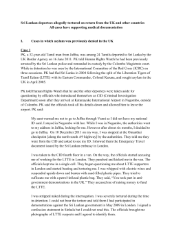 Sri Lankan deportees allegedly tortured on return from the UK and