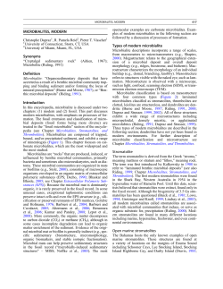 MICROBIALITES, MODERN Christophe Dupraz1, R. Pamela Reid2
