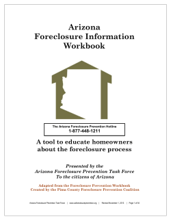 Arizona Foreclosure Information Workbook
