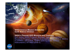 NASA`s planned GHG missions and timelines