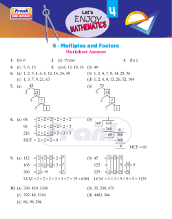 6 - Multiples and Factors