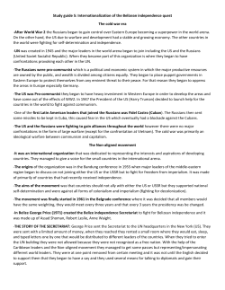 Study guide 5: Internationalization of the Belizean independence