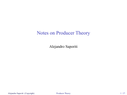 Notes on Producer Theory