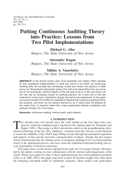Putting Continuous Auditing Theory into Practice
