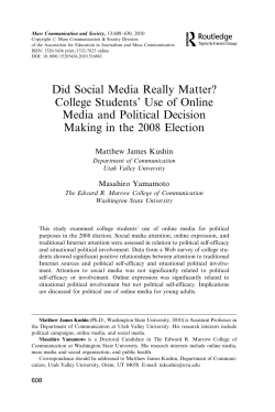 Did Social Media Really Matter? - The University of Texas at Austin