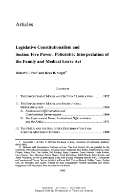 Legislative Constitutionalism and Section Five Power: Policentric