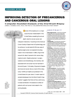improving detection of precancerous and cancerous oral lesions