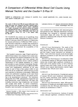 A Comparison of Differential White Blood Cell Counts Using Manual
