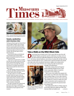 August - September 2013 issue of Museum Times