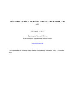 Transferring Technical Knowledge and Innovating in Europe