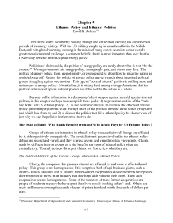 Chapter 9 Ethanol Policy and Ethanol Politics