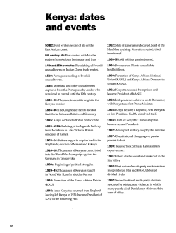 Kenya: dates and events