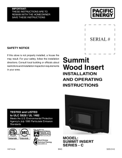 Summit Wood Insert - Chimney Sweep Online