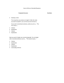 How to Write an Extended Response Paragraph Structure &bull; Develop