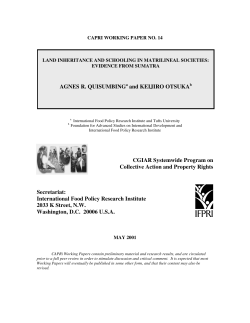 Land Inheritance and Schooling in Matrilineal