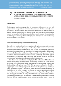 anthropology and applied anthropology in siberia