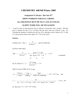 Solutions #1 - Oregon State chemistry
